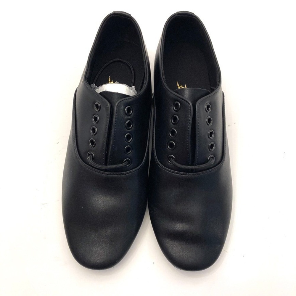 Bokimd Dance Shoes Black Faux Leather Lace Up Mens 10 Soft Fabric Soles